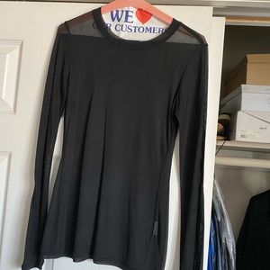 Black sheer long sleeve shirt